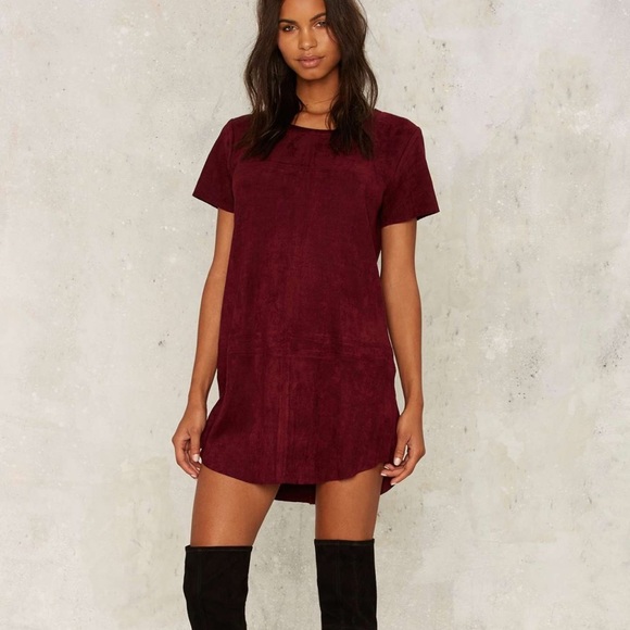 Nasty Gal Vegan Suede Shirt Dress 